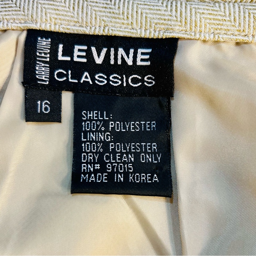 NWT 2 piece suit Levine Classics herringbone taupe - Picture 7 of 11